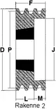 Kiilahihnapyörä 118mm B 1-riv.1610 - Kiilahihnapyörät 1-uraiset - SPB118X1 - 2
