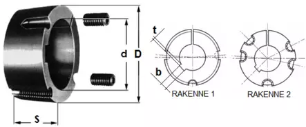 3535 Kartiokiinnitysholkki, taper-lock - Kartioholkit - 3535-MT - 2
