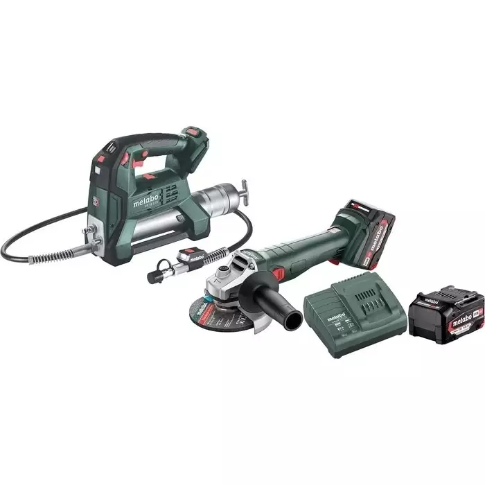 Kulmahiomakone + akkuprässi 2x4,0Ah - Metabo Kulmahiomakoneet - MET602247510X - 1